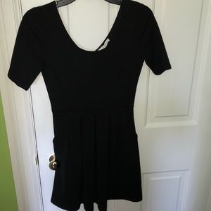 LUSH Black half sleeve dress with pockets